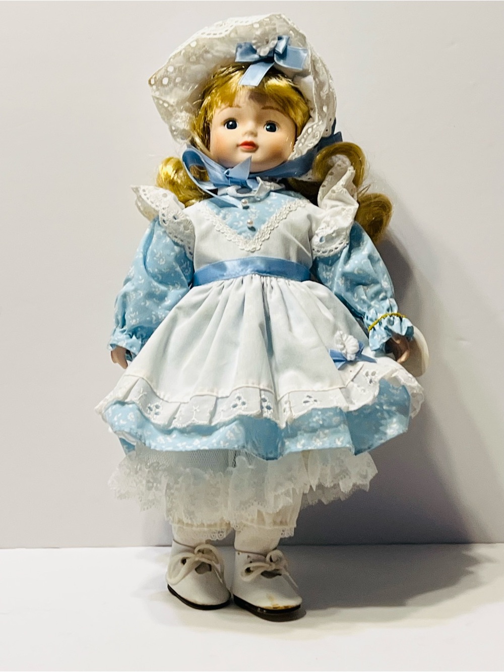Princess House Exclusive Porcelain Doll in Blue and White Dress